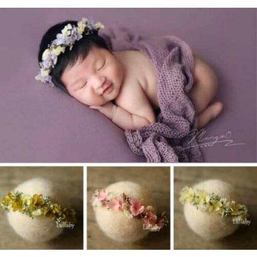 Baby Headband Dried Flower Baby Hairband Newborn Photography Props Infant Shoot Accessories Floral Baby Headwear Sweet Headdress
