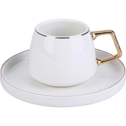 Karaca Saturn Porcelain Turkish Coffee Cup Boxed Set with 6 Cups and 6 Saucers Tea Coffeeware Glass Drinkware Specialized