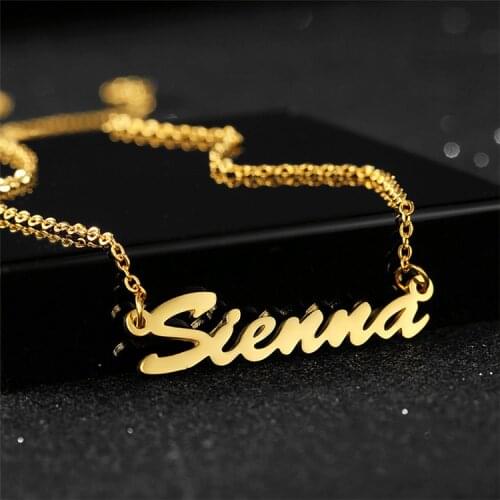 New Simple Fashion Gold Color Colier Personaliser Women Men Stainless Steel Collier Acier Inoxydable Custom Necklace Jewelry