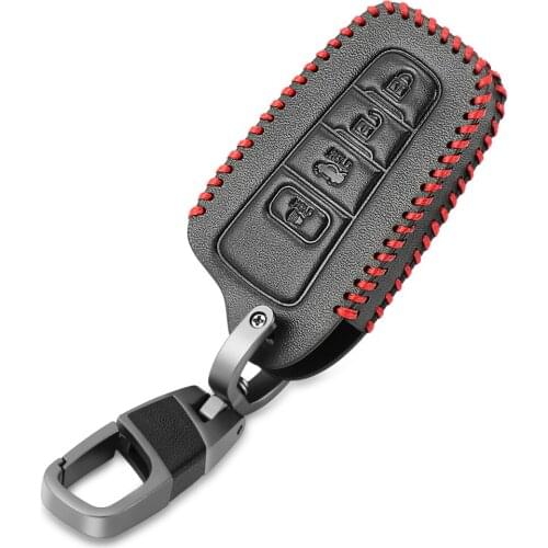 Leather Remote Car Keychain Key Cover Case For Toyota Camry CHR Prius Corolla RAV4 Prado 2017 2018 Remote 4 button keyless