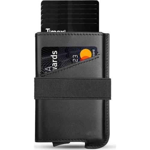 Cizicoco Genuine Leather Wallet Men Rfid Blocking Credit Card Holder Wallets Men Slim ID Card Box Male Thin Purse For Gift