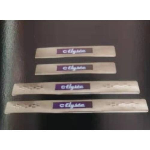 Stainless Steel Led Door Sill Scuff Plate Guard Sills Protector Trim For CITROEN ELYSEE 2014-2019