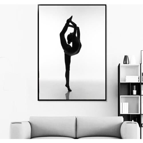 Black Minimalism Canvas Wall Art Hd Print Modular Pictures Gymnastics Ballet Girl Poster Painting Interior Decoration for Home