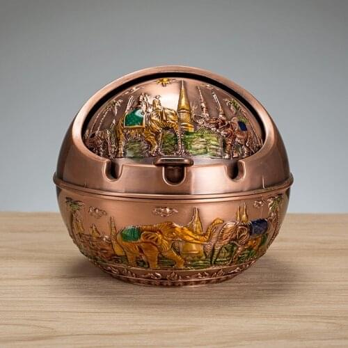 Ashtray creative personality trend multifunctional European style living room high-grade metal covered metal personality retro