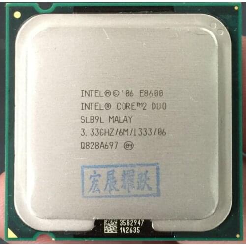 Intel Core 2 Duo Processor E8600 (6M Cache, 3.33 GHz, 1333 MHz FSB) SLB9L EO LGA775 Desktop CPU Intel central processing unit