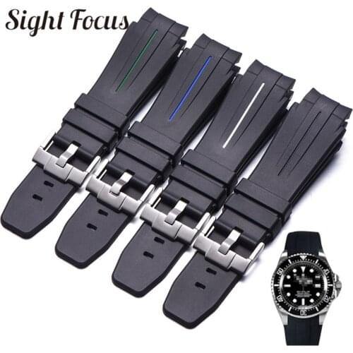 27x21mm Silicone Rubber Watch Strap for Rolex Ghost King Watchband Deepsea Sea Dweller Watch Band Bracelet 2 Style Buckle Montre