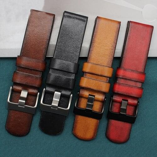 22mm 24mm 26mm 28mm Genuine Leather Watch Band for diesel DZ4318 DZ7334 DZ4476 DZ4343 Men Retro Wrist Strap Bracelet Accessories