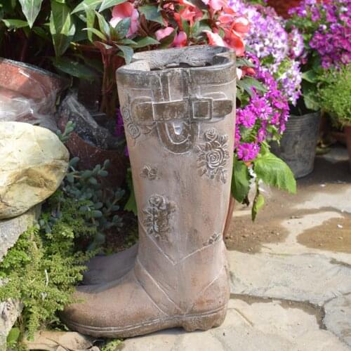 Retro Rain Boots Resin Crafts Garden Planter Flower Pot Indoor Outdoor Ornaments 10×7.5×15 Inches