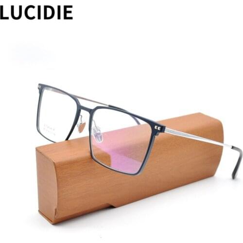 LUCIDIE DESIGN 2021 Men Luxury Titanium Square Glasses Frame Myopia Eyeglasses Ultralight Male Eyewear High Quality Spectacles