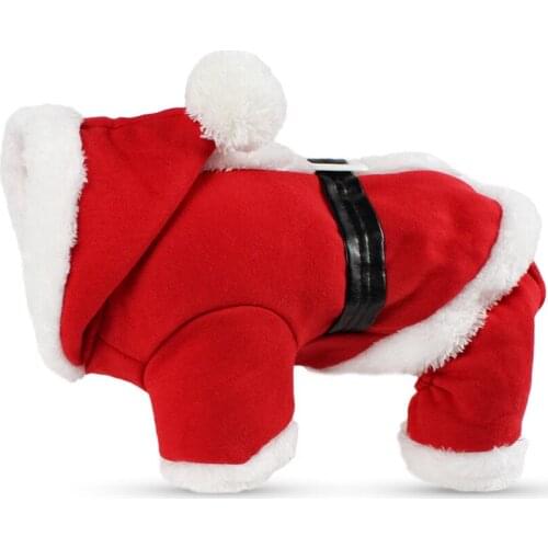 Christmas Dog Hoodies Coat Jackets Santa Pet Dog Costume Clothes for Small Dog Puppy Cat Clothing Chihuahua Yorkie Outfit