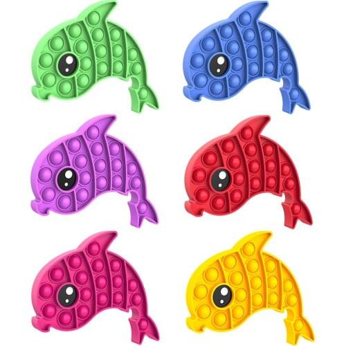 Dolphin Silicone Bubble Sensory Fidget Toys Autism Stress Reliever Toys Funny Slow Soft Kid Decompression Balls