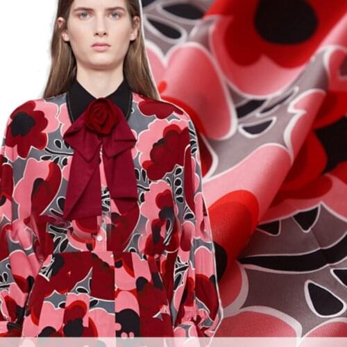 135 cm wide printed fabric meter brand printed crepe fabric dress handmade DIY fabric wholesale cloth