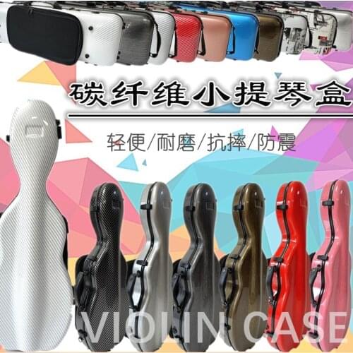 4/4 violin Case Carbon fiber Hard pink case Light Durable Password lock Strong