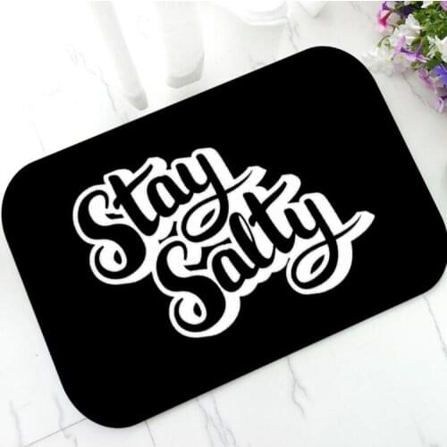 Funny Stay Salty Door Mat for Bathroom Hipster Nautical Beach Stay Salty Typography Doormat Rug Carpet Indoor Floor Mats Decor