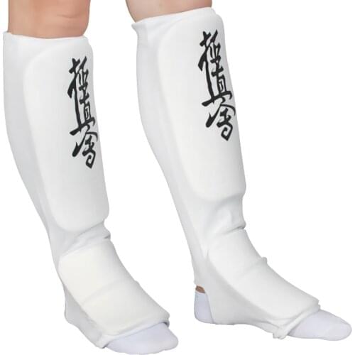 New Good quality karate Shin Instep Guards MMA Taekwondo leg guard Foot Sparring Pads white black Cloth Pad gear children adult
