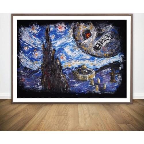 Starry Night of The Final Day By Tavoriel Retro Wall Art Paint Wall Decor Canvas Prints Canvas Art Poster Oil Paintings NoFrame
