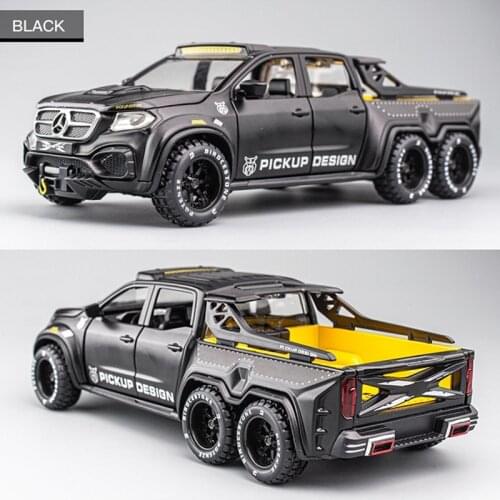 1:28 Electric Die Cast Models Cars Alloy Vehicle Toys Children Big Foot 6 Wheels Pick Up Suv