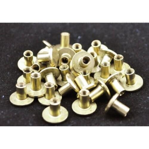 10pcs Copper Leather Craft Buckle Button Leather Screw Fitting Crafttools