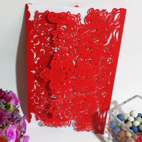 10pcs Hollow Wedding Invitation Cards Card Paper And Cover Kit For Wedding Birthday Shower Party Decoration 5Z-SH200