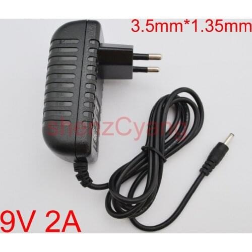 100PCS 9V2A High quality IC solution AC 100V-240V Converter Adapter DC 9V 2A 2000mA Power Supply EU Plug 3.5mm x 1.35mm