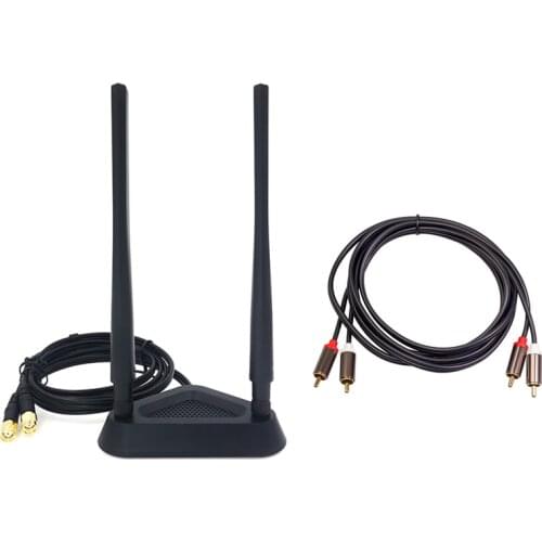 2.4G/5G Dual Frequency Extension Cable Antenna Wifi Router with 2RCA to 2 RCA Coaxial 3.5 Jack Stereo RCA Audio Cord 1M