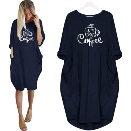 2020 Fashion T-Shirt For Women Pocket But First Coffee Print Tshirt Tops Graphic Tees Women Off The Shoulder