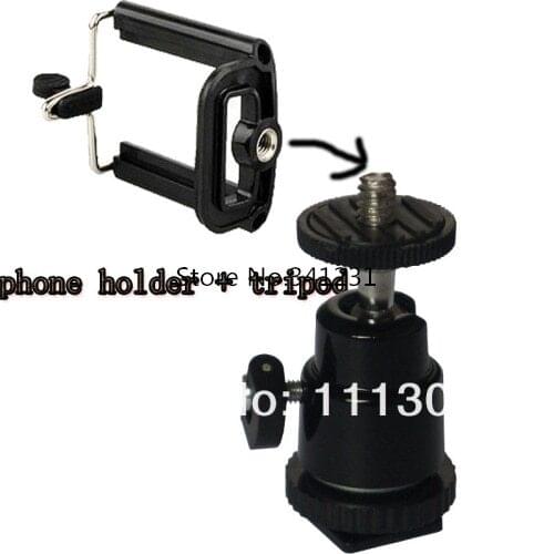 2in1 Mini Tripod Stand Holder+ Mini Tripod Stand Ball Head for Mobile For Cell Phone 4 4g 5 5G Samsung galaxy S2 S4 i9200 I9500