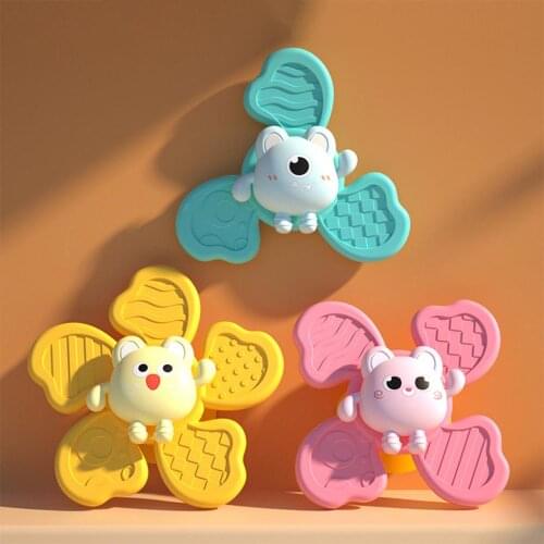 3pcs Suction Cup Top Toy,Flower Spinner Fingertip Gyro Fidget Spinner for Baby Toys Kids Stress Relief Spiral Novelty