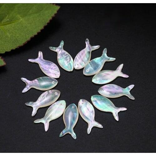 5PCS Natural Abalone Shell Cute Fish Charms Pendants Mother of Pearl Shell Beads for DIY Jewelry Finding Making Earring Necklace