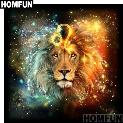 HOMFUN Full Square/Round Drill 5D DIY Diamond Painting "Lion King" 3D Embroidery Cross Stitch 5D Home Decor Gift A00944