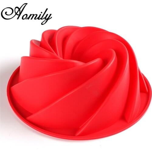 Aomily Spiral Cake Molds Fondant Cake Decorating Tools Chiffon Cake Jelly Sugar Pudding Chocolate Mold Ice Cube Soap Baking Mold