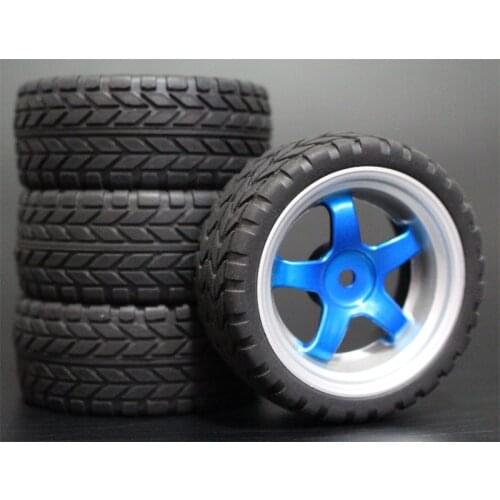 4pcs 1/10 On-Road Car Tires 26*64MM Plastic Wheel Rim Rubber Tyre 9051 for HSP Tamiya HPI Kyosho Sakura 94122 94123 D3 D4 tt02