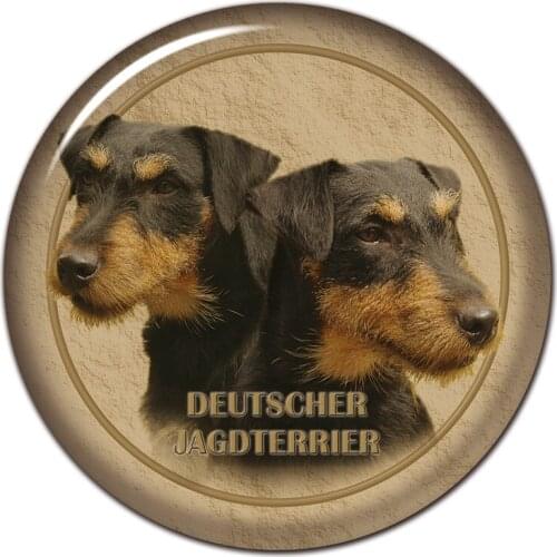 B0837# 13CM/17CM Self-Adhesive Decal Deutscher Jagdterrier Dog Car Sticker Decors on Bumper Rear Window Laptop