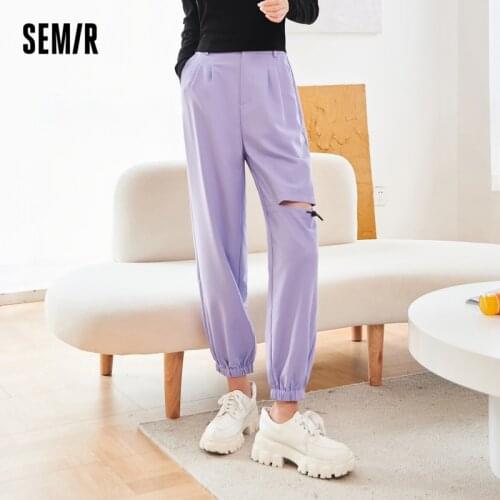SEMIR Casual Pants Women Loose Radish Pants 2021 Autumn New Design Sense Drawstring Ins Beam Mouth Trousers