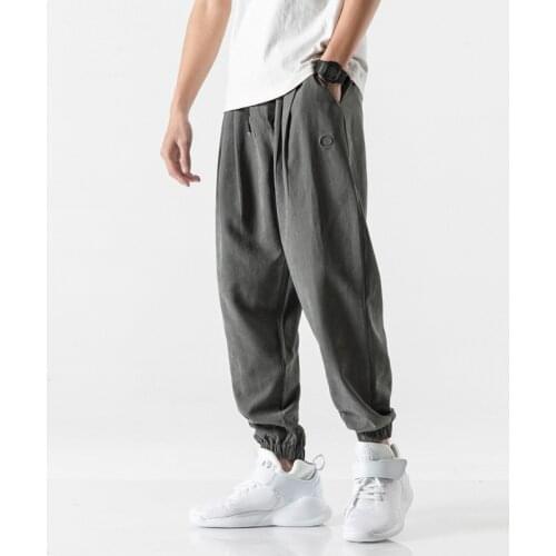 HOUZHOU Mens Joggers Sweatpants Male Tracksuit Sportswear Jogging Black Grey Mens Home Sports Pants Summer Korean Streetwear