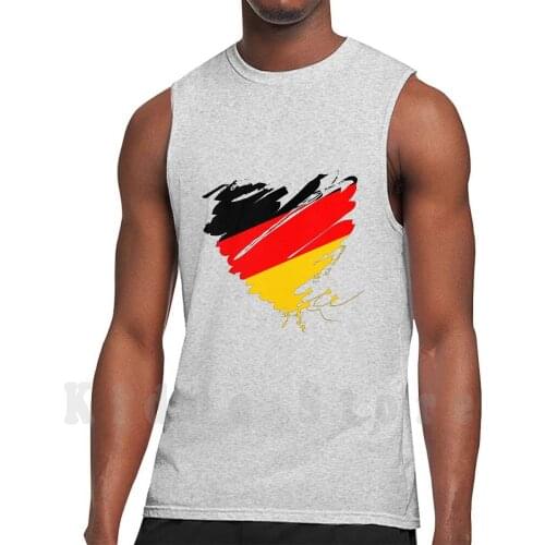 Europe Berlin Heart Black Red Gold Tank Tops Vest 100% Cotton Black Red Gold Scorer World Europameister Yes We