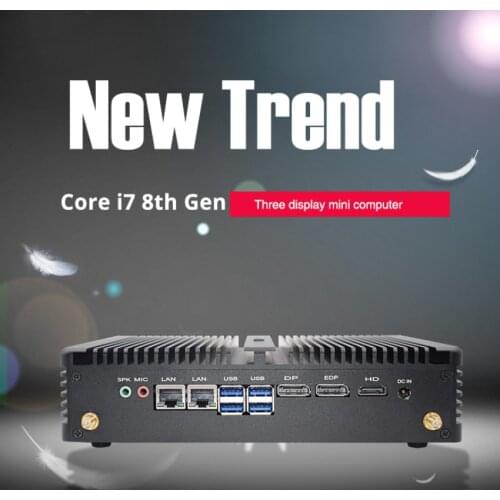 Hystou Pc gaming i7 8550U i5 8250U Core Industrial Computer Core i5 i7 Server linux HD EDP DP Desktop Computador M.2 SSD WIFI
