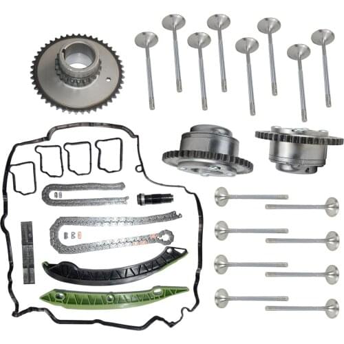 AP02 Timing chain kit with inlet and outlet valves for Mercedes M271 1.8L C E SLK CLK 2710501127 2710531001