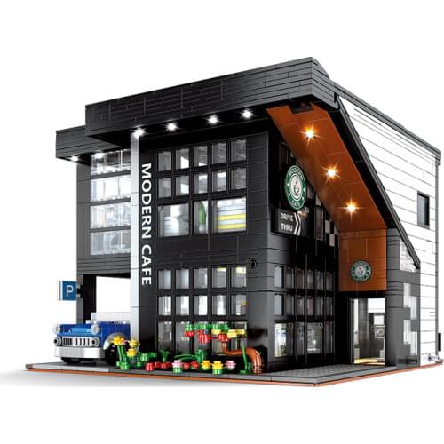 86005 Creator Street View Series Coffee Shop Modern Cafe Modular 2020 Modular 2803Pcs Building Blocks Bricks MOC-45635 Toys Gift