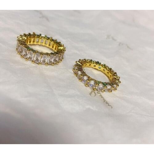 Brass With 18 K Gold AAA Zircon Geo Statement Rings Women Jewelry Punk Designer Club Cocktail Party Japan Korea Fashion