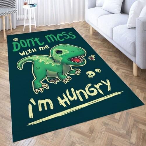 Hungry Raptor Carpet for Living Room 3D Anime Cartoon Rug Gamer Teen Room Bedside Lounge Rug Kids Children Floor Mats