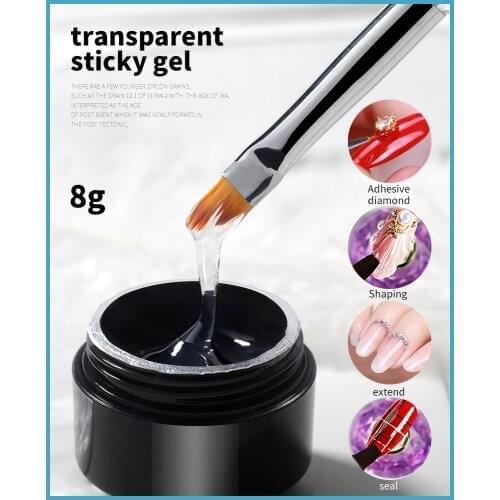 Nail Art Rhinestone Gel Glue Super Sticky Adhesive UV Nail Polish Glue for DIY Nail Art Crystal Gems Jewelry Decoration