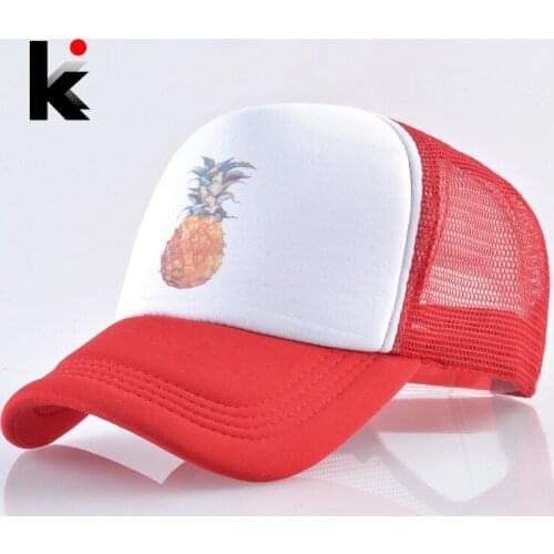 Summer Baseball Cap Men And Women Breathable Mesh Hip Hop Bones Print Pineapple Snapback Casquette Homme Fashion Trucker Gorras