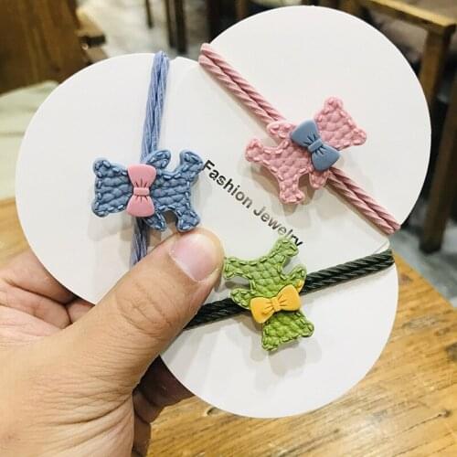 Korean Style Fashion Hot Selling Bear Hair Band Butterfly Lovely Children Kids Hair Rope Hair Rings Protctive Headpiece