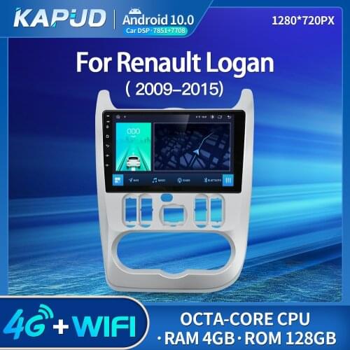 Kapud Android 10.0 Auto Radio 9" Car Multimedia Player Stereo For Renault Logan 2009-2015 GPS Navigation