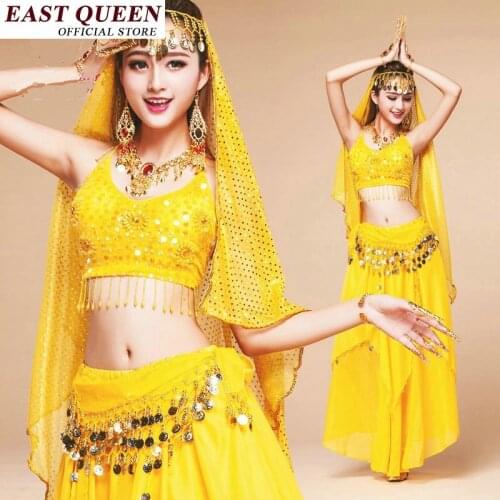 Belly dance clothes outfits ballroom dance competition dress with hat coins belly waist chain sexy dres stage dance wear FF077 A