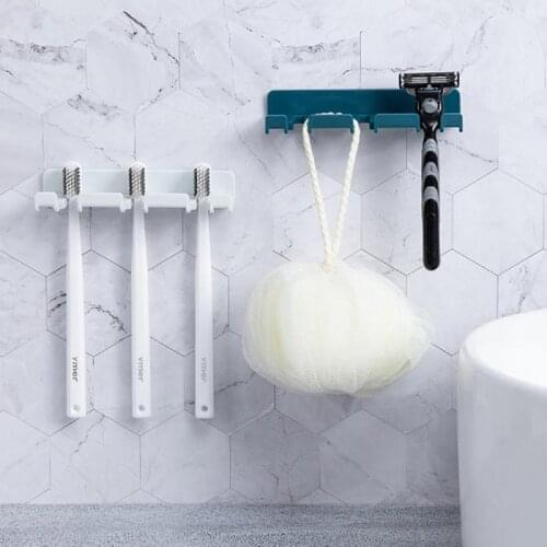 1Pcs Punch-free Strong Paste Hook Wall-mounted Toothbrush Rack Bathroom Toilet Hook Bedroom Household Storage Rack