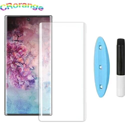 UV Glass Screen Protector HW mate 30 pro case friendly UV Liquid Full Glue tempered glass for Samsung Note10 Pro S8 S9 Plus film