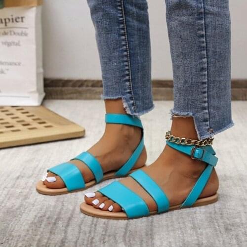 Women New Summer Outdoor Casual Sandals Slippers Female Buckle Strap Flip Flops Ladies Ankle Strap Slides