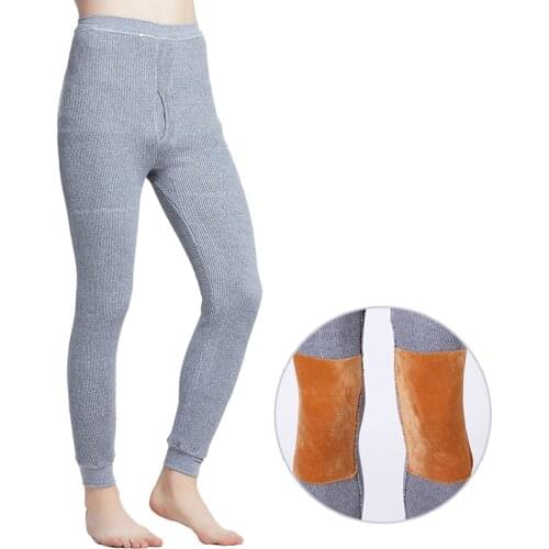 Winter Warm Pants Men High Waist Leggings Thick Pants Ankle-Length Comfortable Keep Male Fleece Warm Stretchy Legging